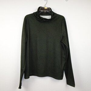 Under Armour Funnel Neck Top Women's Size XL Green Camo Cold Weather Loose Fit